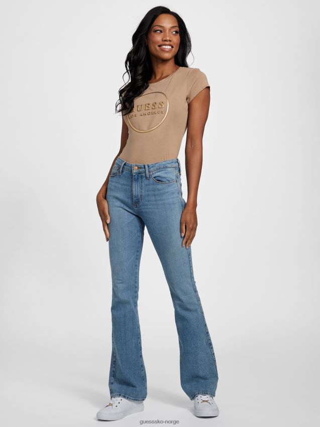 Guess våt sand gigi logo-t-skjorte våt sand kvinner F0LJ807078