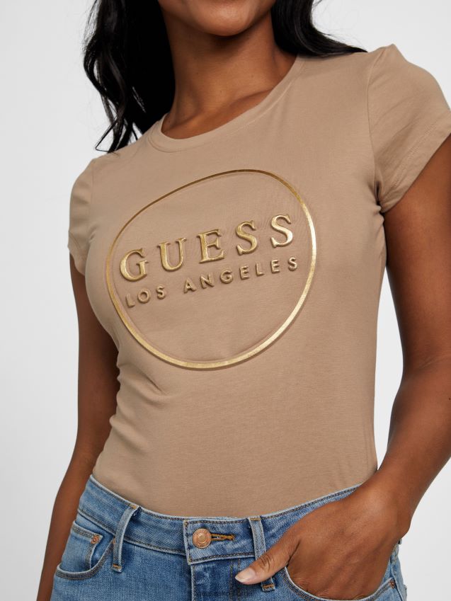 Guess våt sand gigi logo-t-skjorte våt sand kvinner F0LJ807078