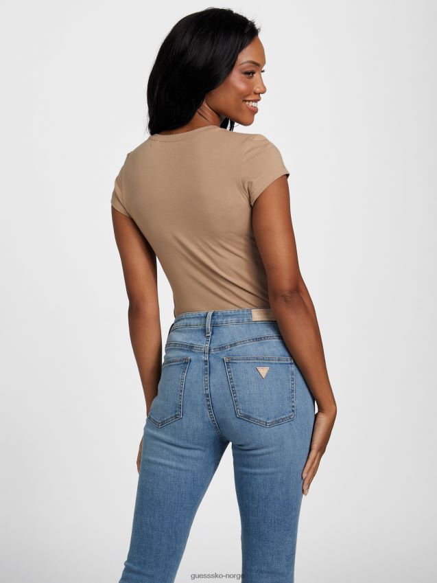 Guess våt sand gigi logo-t-skjorte våt sand kvinner F0LJ807078