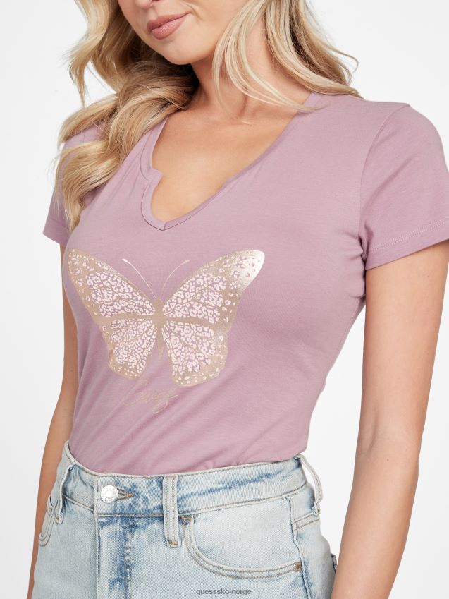 Guess vanda orchid eco cera sommerfugl-t-skjorte vanda orkide kvinner F0LJ807345