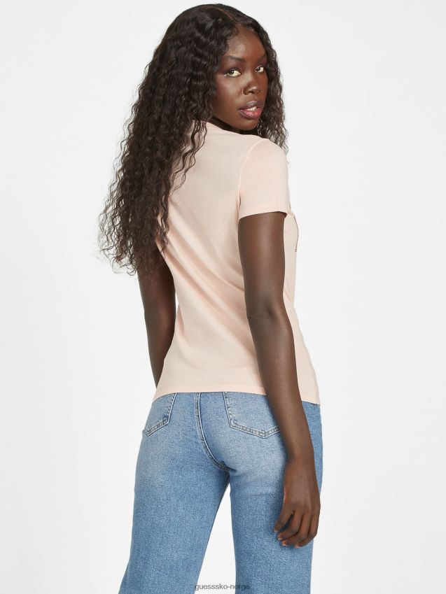 Guess vapor rose lisey rhinestone logo-t-skjorte damp steg kvinner F0LJ807381