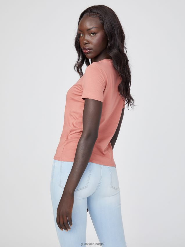 Guess zillah rhinestone logo t-skjorte rød glen rød glen kvinner F0LJ807349