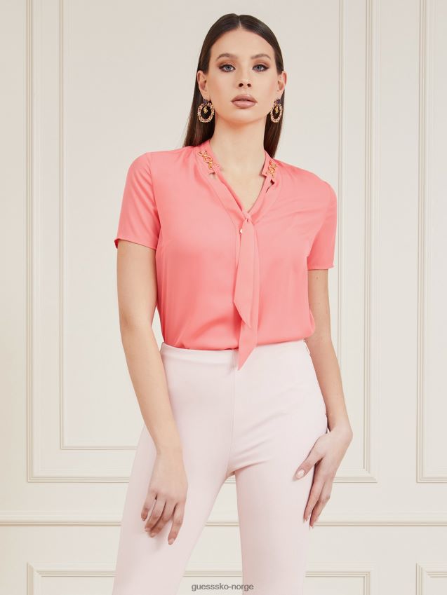 Guess a60k marciano kjede detalj bluse a60k kvinner F0LJ803300