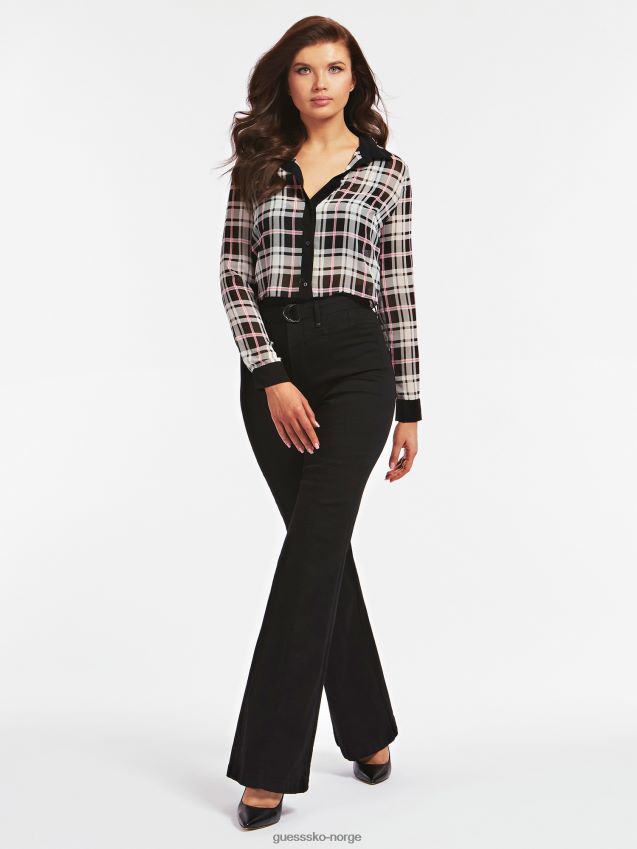 Guess all over print beskåret skjorte flerfarget mønster flerfarget mønster kvinner F0LJ806236