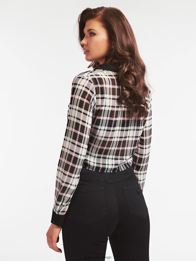 Guess all over print beskåret skjorte flerfarget mønster flerfarget mønster kvinner F0LJ806236