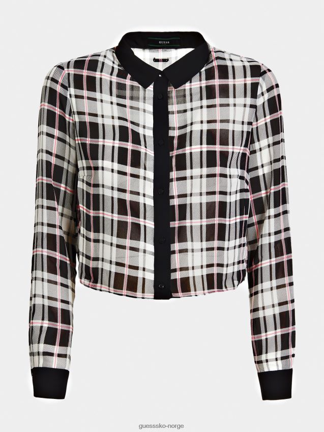 Guess all over print beskåret skjorte flerfarget mønster flerfarget mønster kvinner F0LJ806236