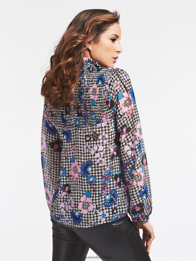 Guess all over print bluse floral fantasy blomsterfantasi kvinner F0LJ806705