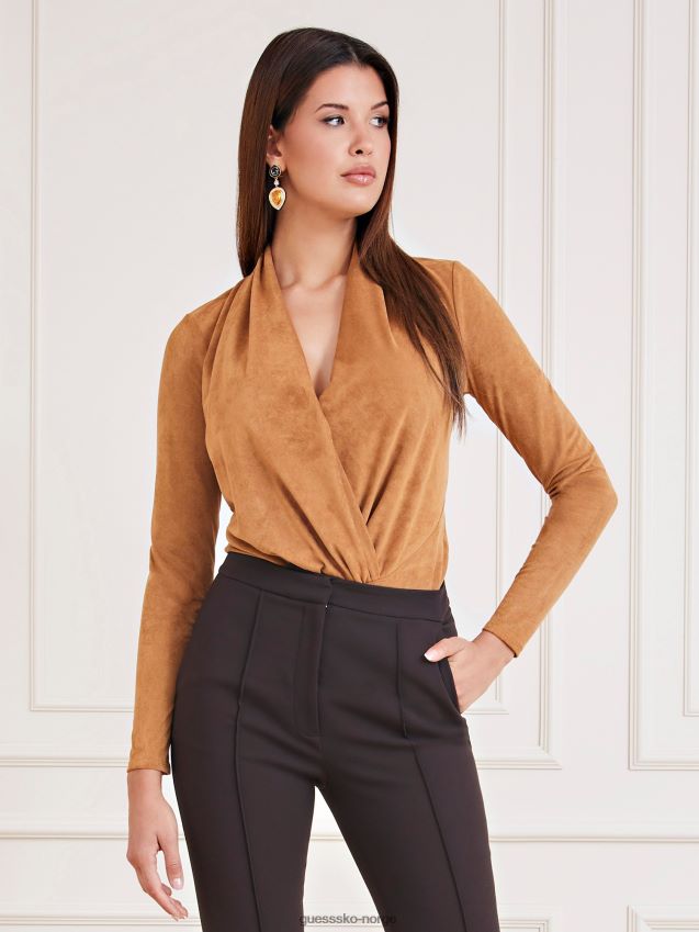 Guess beige marciano body i semsket skinn beige kvinner F0LJ802808