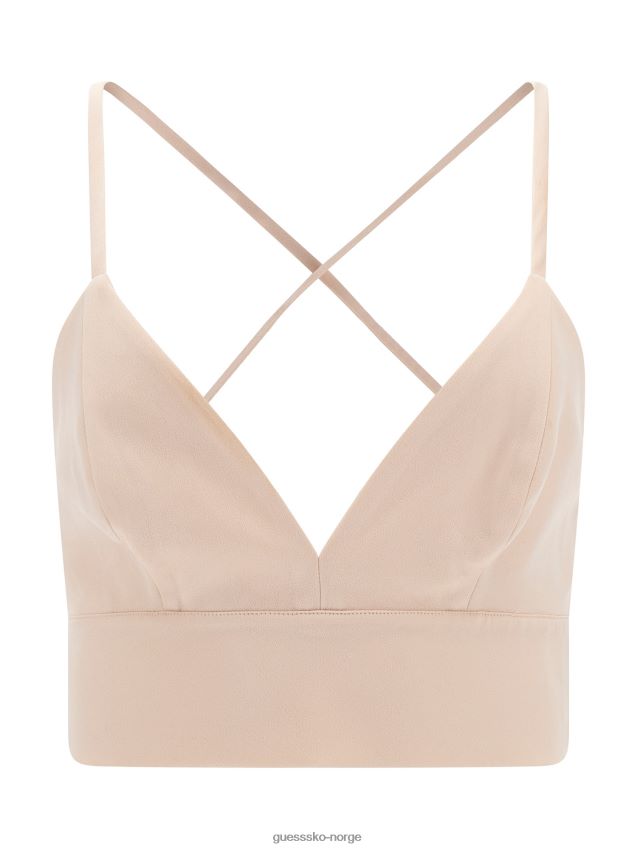 Guess beige marciano topp med snøring beige kvinner F0LJ803445