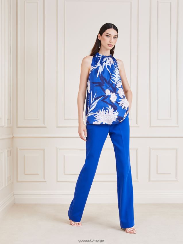 Guess blå multi marciano all over print topp blå multi kvinner F0LJ802774