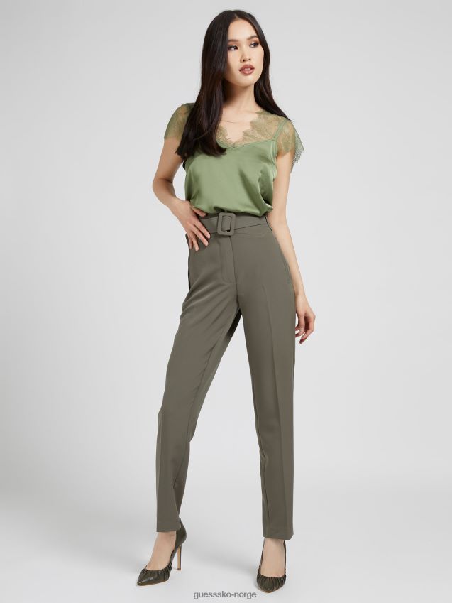 Guess blondedetaljer sateng topp grønn grønn kvinner F0LJ806210