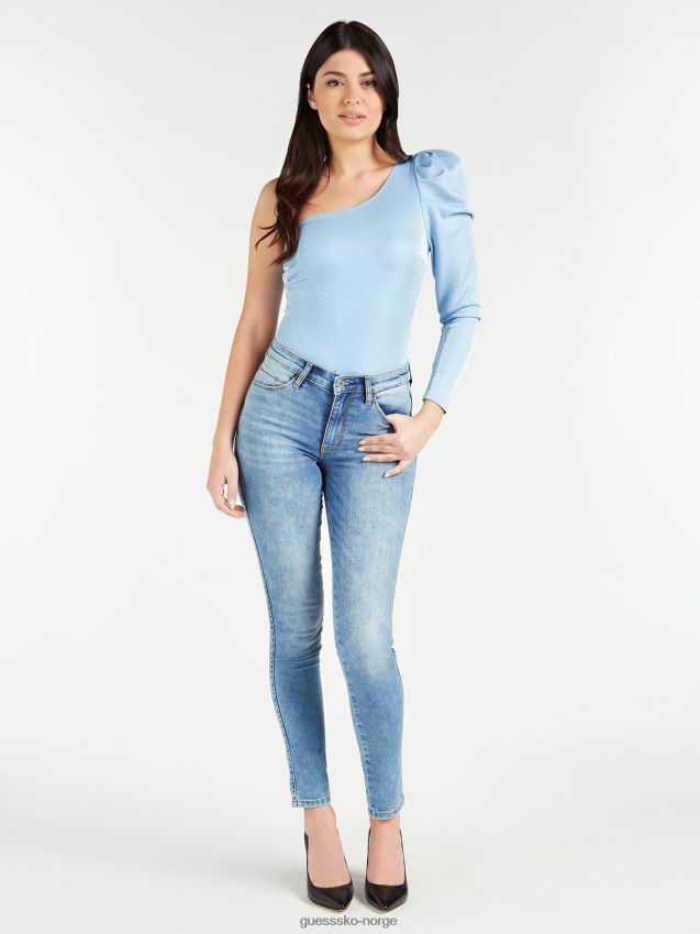 Guess bodysuit med en skulder lyseblå lyse blå kvinner F0LJ806224