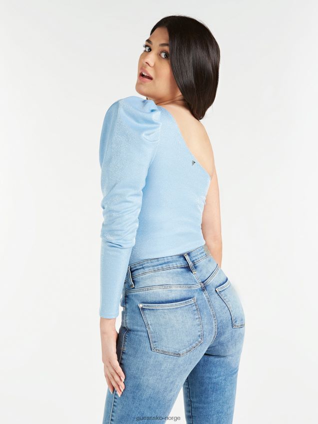Guess bodysuit med en skulder lyseblå lyse blå kvinner F0LJ806224