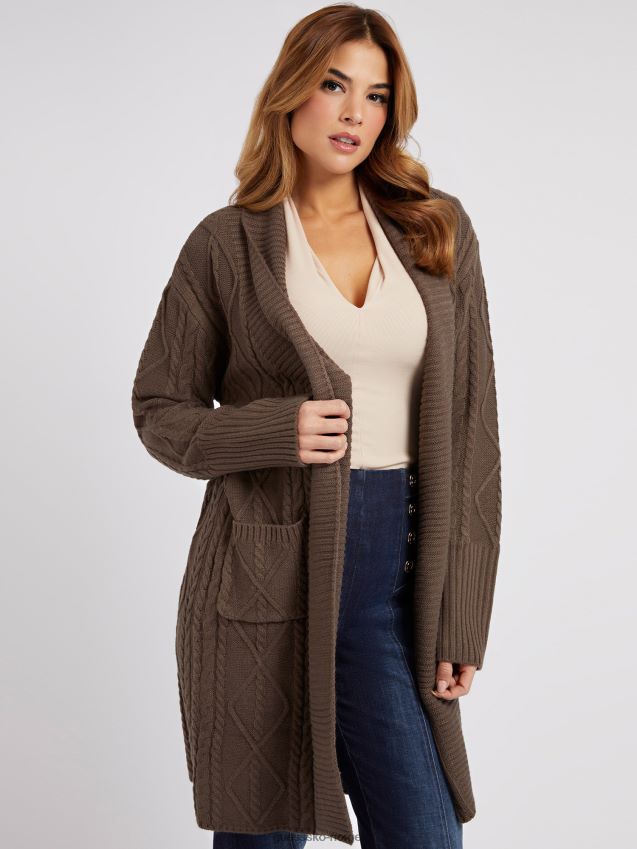 Guess brun cardigan i ullblanding brun kvinner F0LJ805812