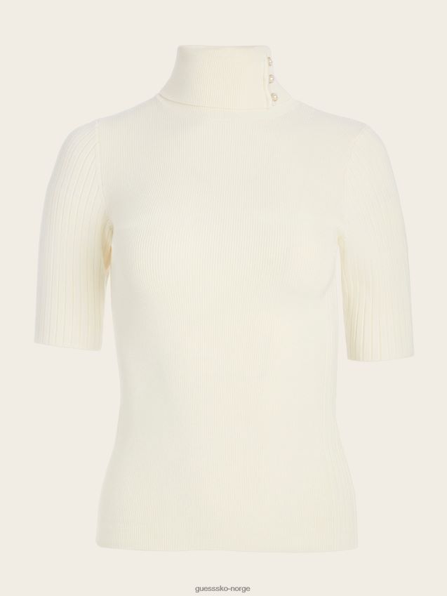 Guess eco lena turtleneck ribbet topp sandstrand sandstrand kvinner F0LJ809342