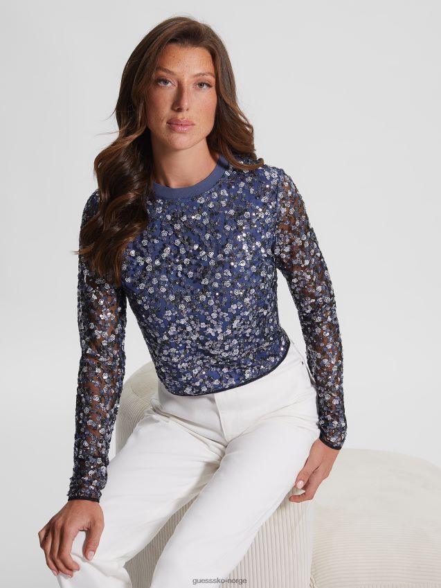Guess elisa floral paljett topp små paljetter blomst små paljetter blomst kvinner F0LJ809187