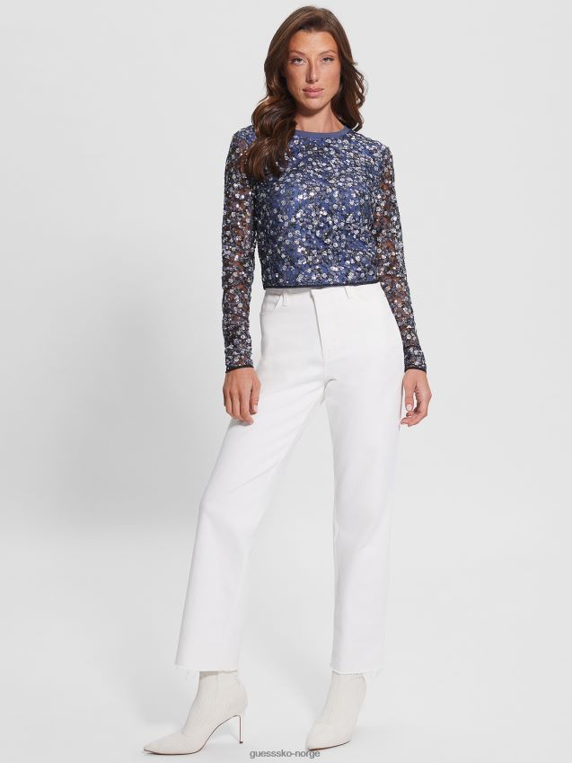Guess elisa floral paljett topp små paljetter blomst små paljetter blomst kvinner F0LJ809187