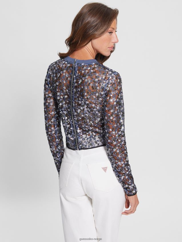 Guess elisa floral paljett topp små paljetter blomst små paljetter blomst kvinner F0LJ809187