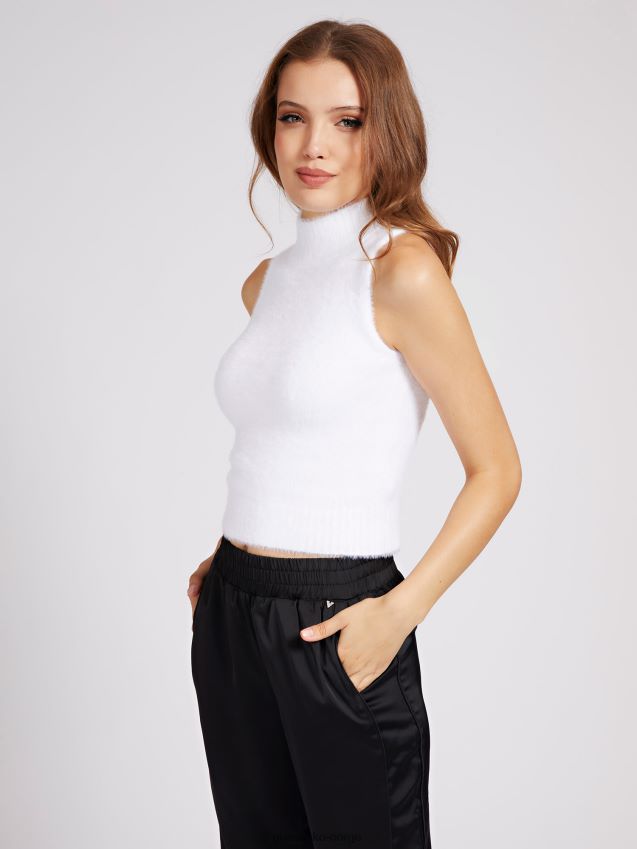 Guess ermeløs genser med turtelhals hvit hvit kvinner F0LJ805859