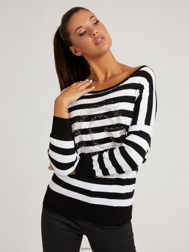 Guess flerfarget mønster g logo broderi genser flerfarget mønster kvinner F0LJ806448