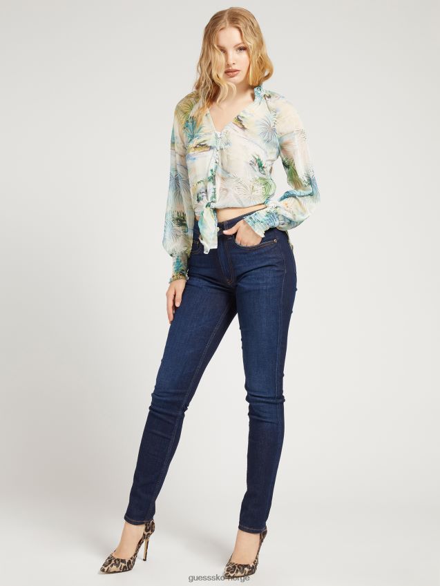Guess floral fantasy bluse med all-over print blomsterfantasi kvinner F0LJ806396
