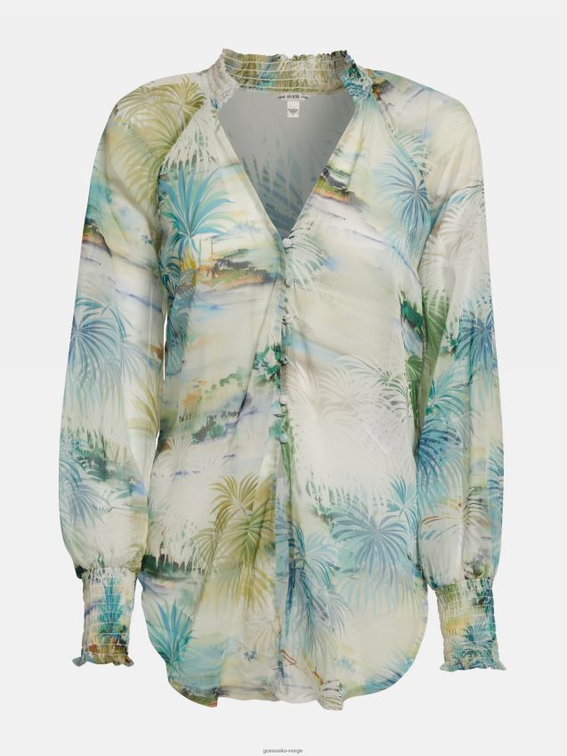 Guess floral fantasy bluse med all-over print blomsterfantasi kvinner F0LJ806396