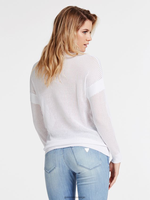 Guess foran logo viskoseblanding genser hvit hvit kvinner F0LJ806309