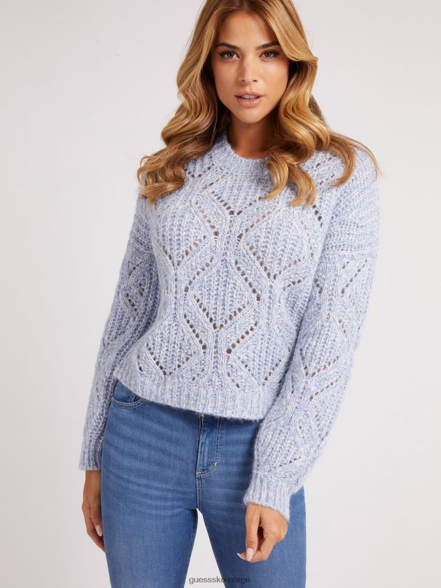 Guess gjennombrudt genser lyseblå lyse blå kvinner F0LJ806433