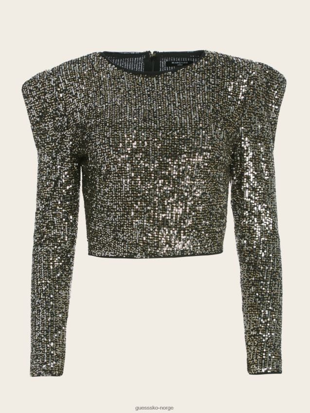 Guess gnisten i mørket topp jet black multi jet black multi kvinner F0LJ809417