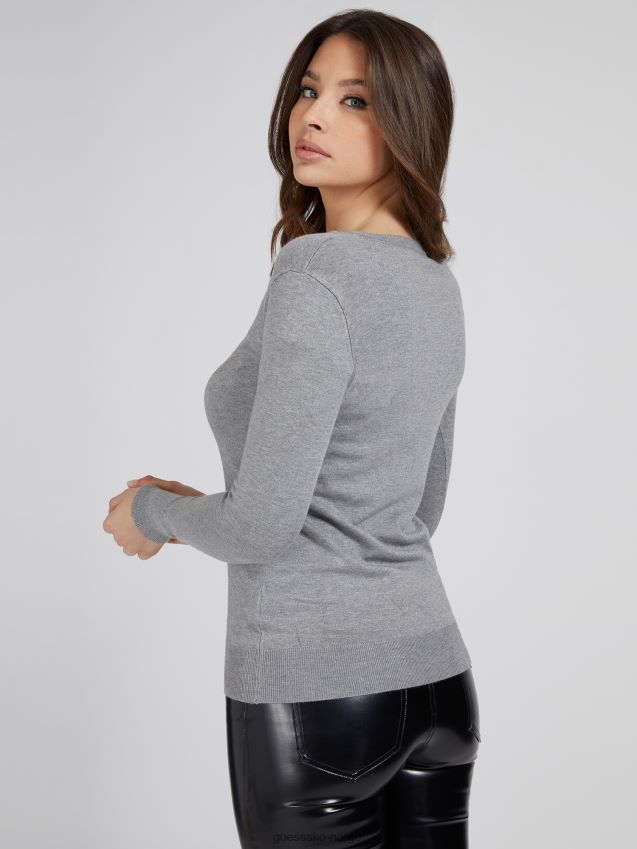 Guess grå multi rhinestones logo genser grå multi kvinner F0LJ806442