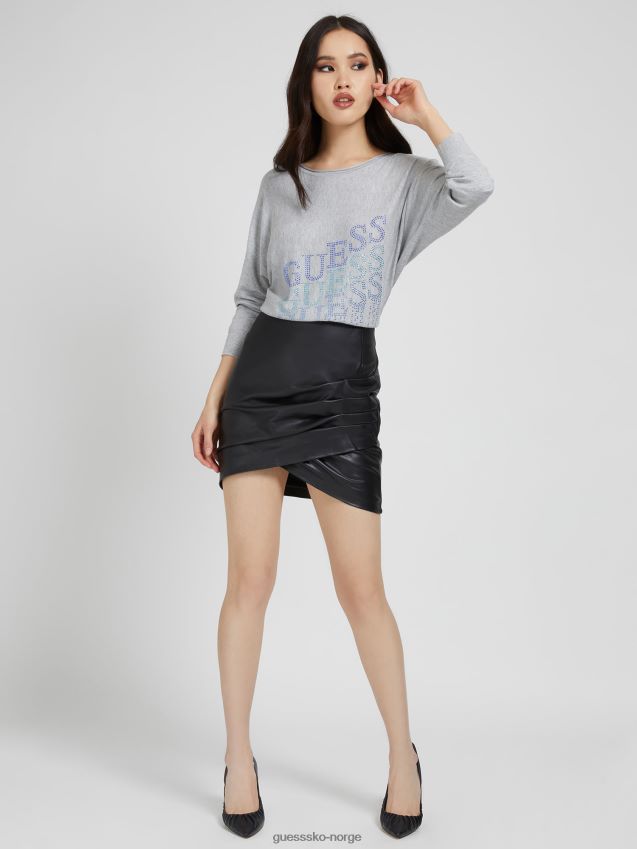 Guess grå multi rhinestones logo genser grå multi kvinner F0LJ806455