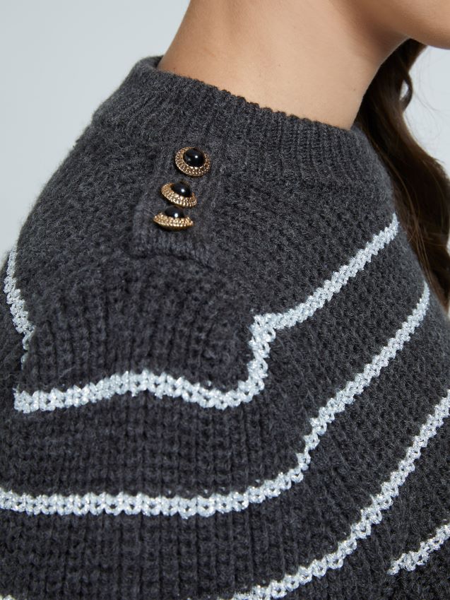 Guess grå multistripet genser i ullblanding grå multi kvinner F0LJ805962