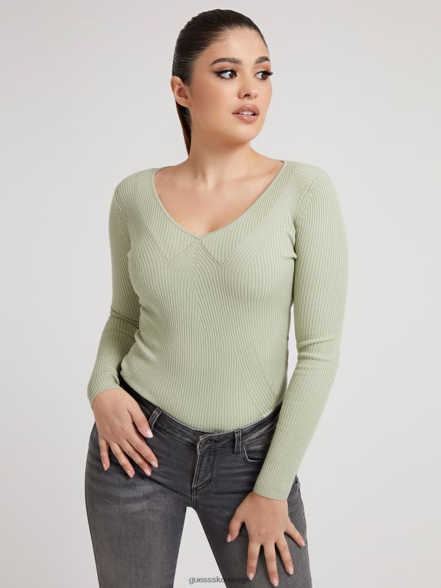 Guess grønn genser i viskoseblanding grønn kvinner F0LJ806233