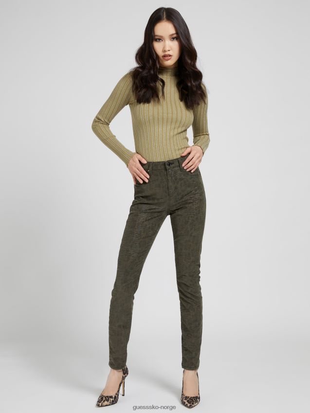 Guess grønn genser i viskoseblanding med turtelhals grønn kvinner F0LJ806118