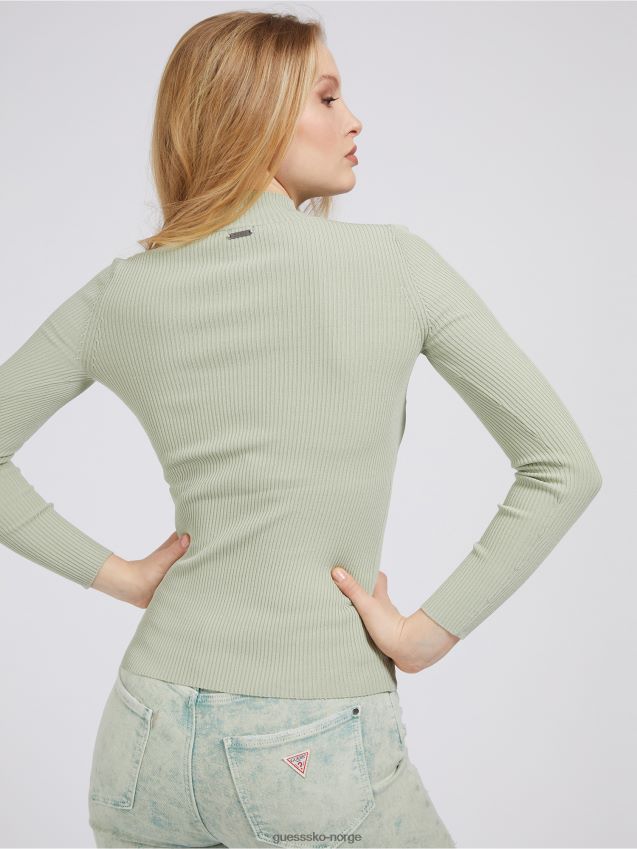 Guess grønn genser i viskoseblanding med turtelhals grønn kvinner F0LJ806355