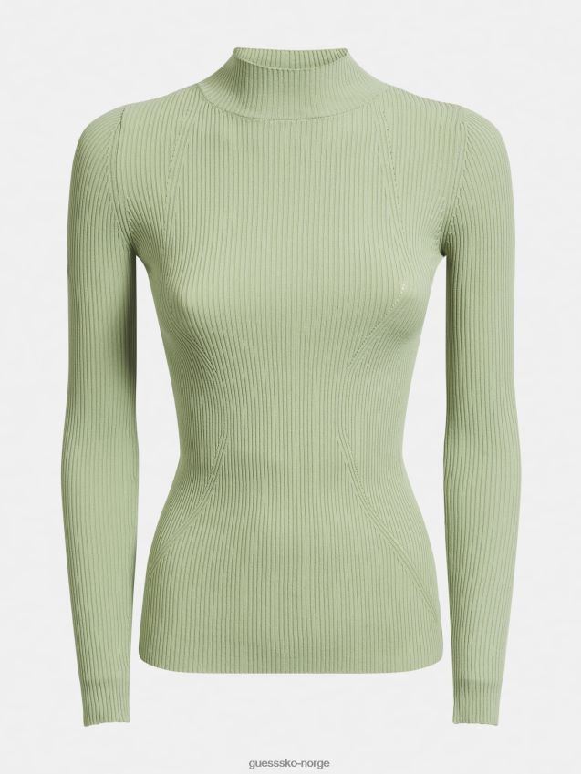 Guess grønn genser i viskoseblanding med turtelhals grønn kvinner F0LJ806355