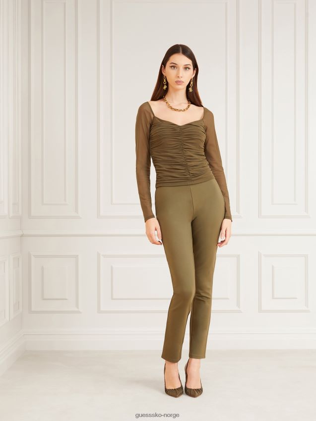 Guess grønn marciano drapert nettingtopp grønn kvinner F0LJ805761