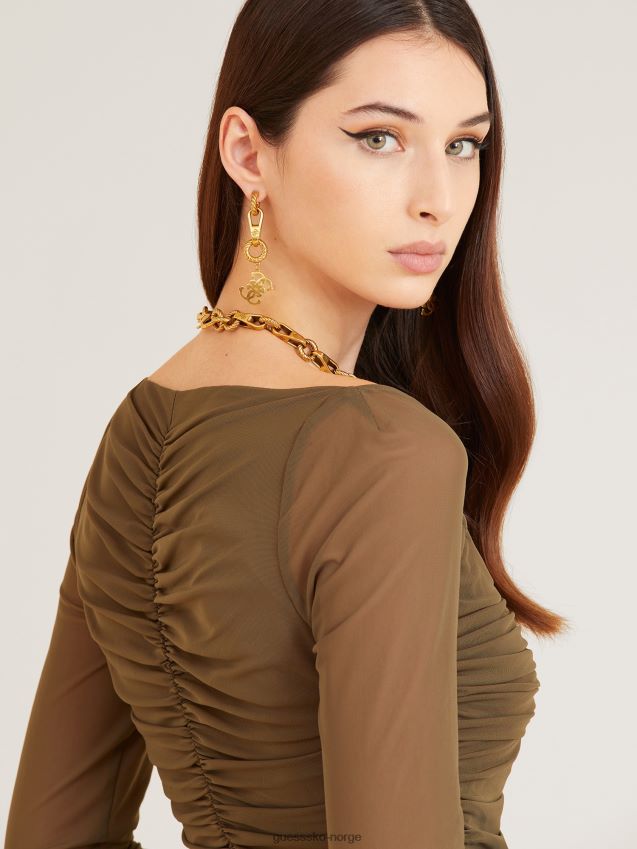 Guess grønn marciano drapert nettingtopp grønn kvinner F0LJ805761