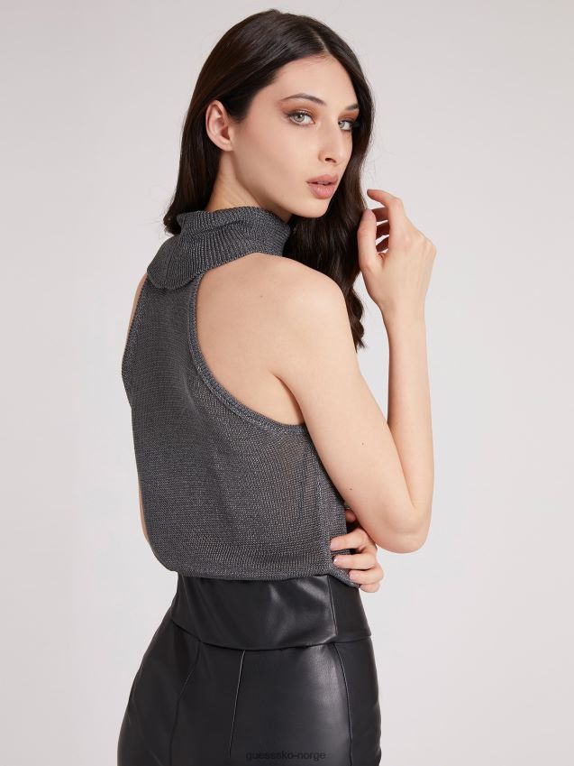 Guess grå ren genser med gylden effekt grå kvinner F0LJ806443