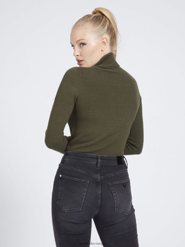 Guess høyhalset genser grønn grønn kvinner F0LJ805649