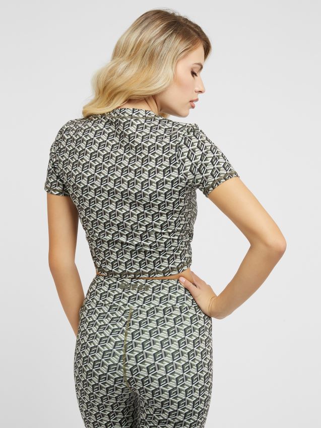 Guess hele g kubelogo aktiv topp grønn grønn kvinner F0LJ804904