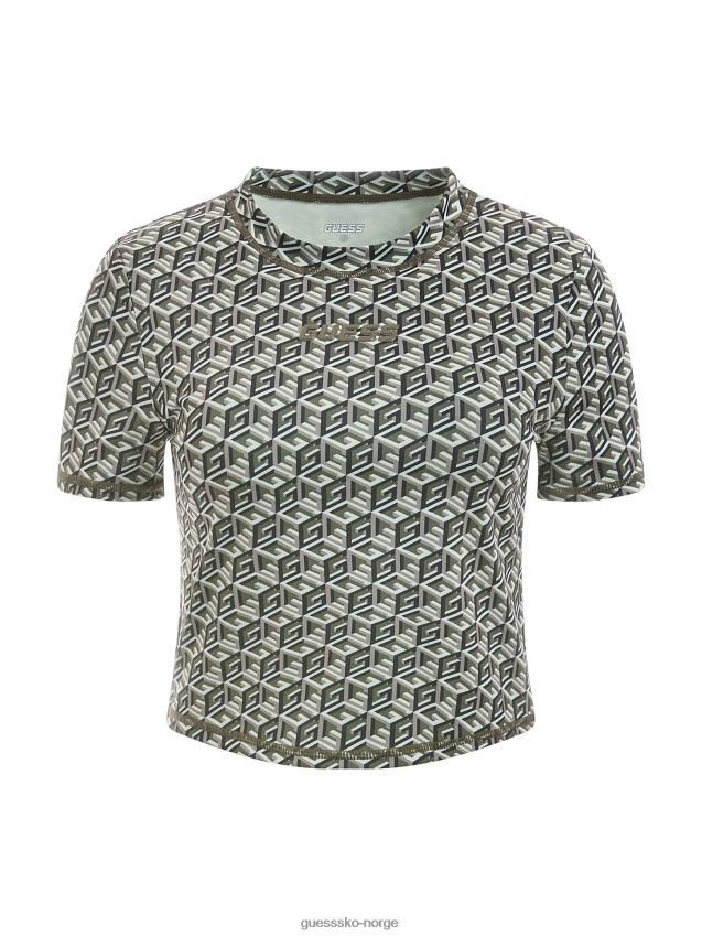 Guess hele g kubelogo aktiv topp grønn grønn kvinner F0LJ804904