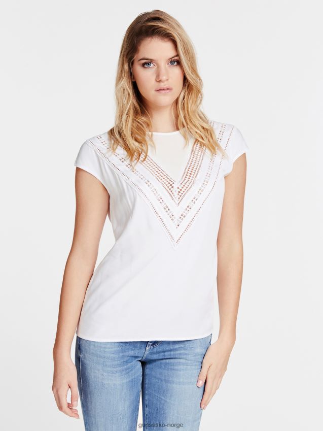 Guess hvit blondetopp hvit kvinner F0LJ806190