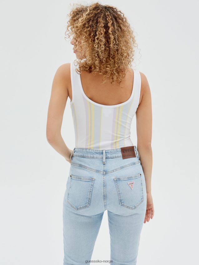 Guess hvit multi front logo stripet kropp hvit multi kvinner F0LJ803289