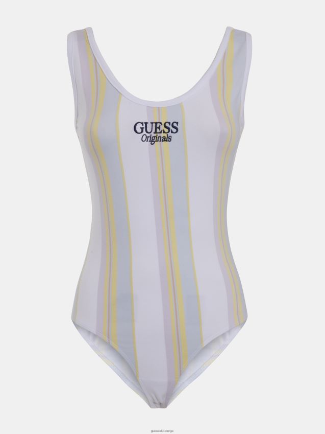 Guess hvit multi front logo stripet kropp hvit multi kvinner F0LJ803289