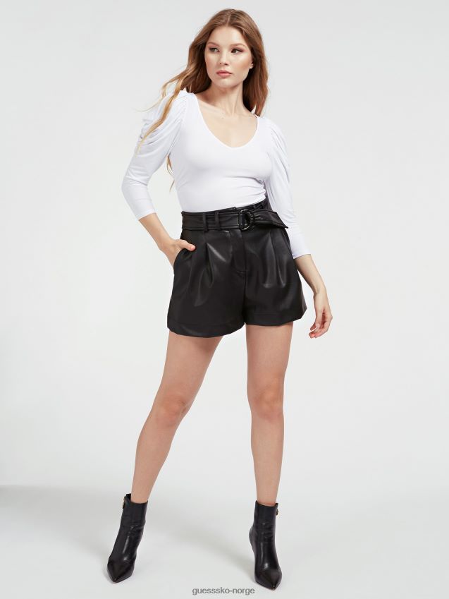 Guess hvit trekvart ermer med rynket skuldre hvit kvinner F0LJ805736