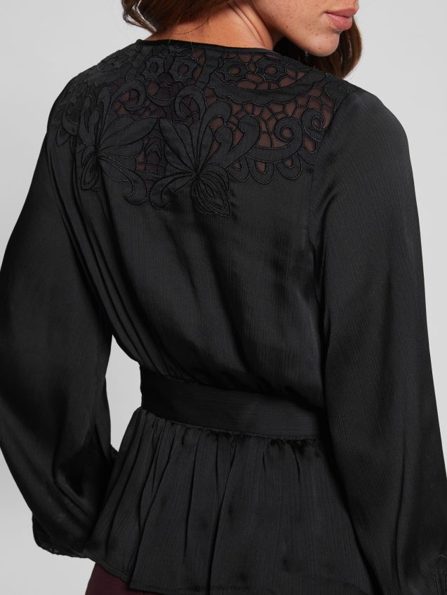 Guess jet black eco adora wrap topp kulsvart kvinner F0LJ809191