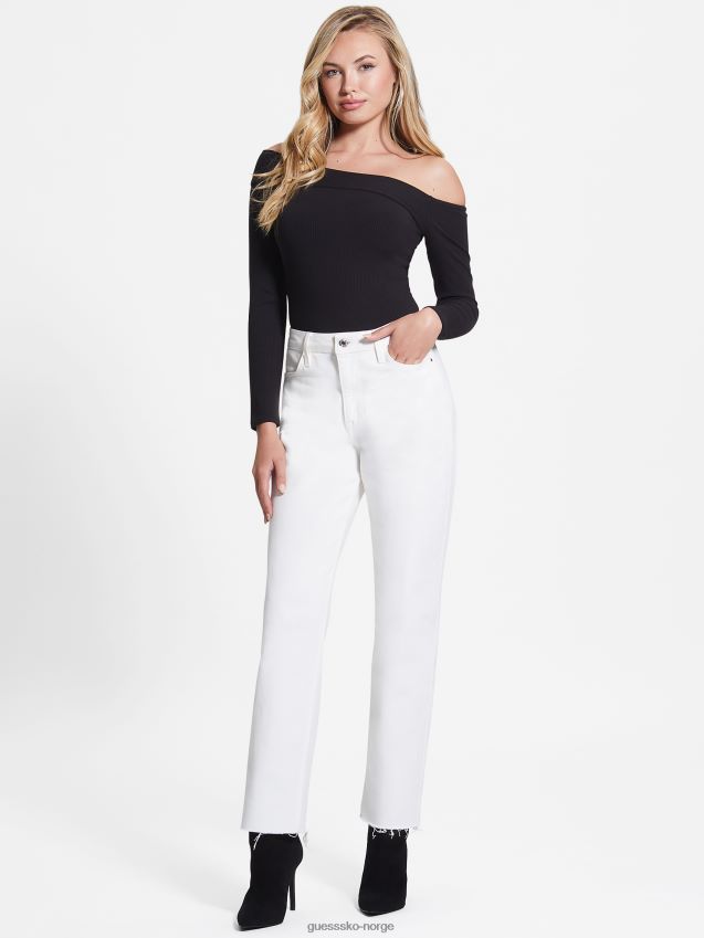 Guess jet black øko amelia off-the-shoulder topp kulsvart kvinner F0LJ809440