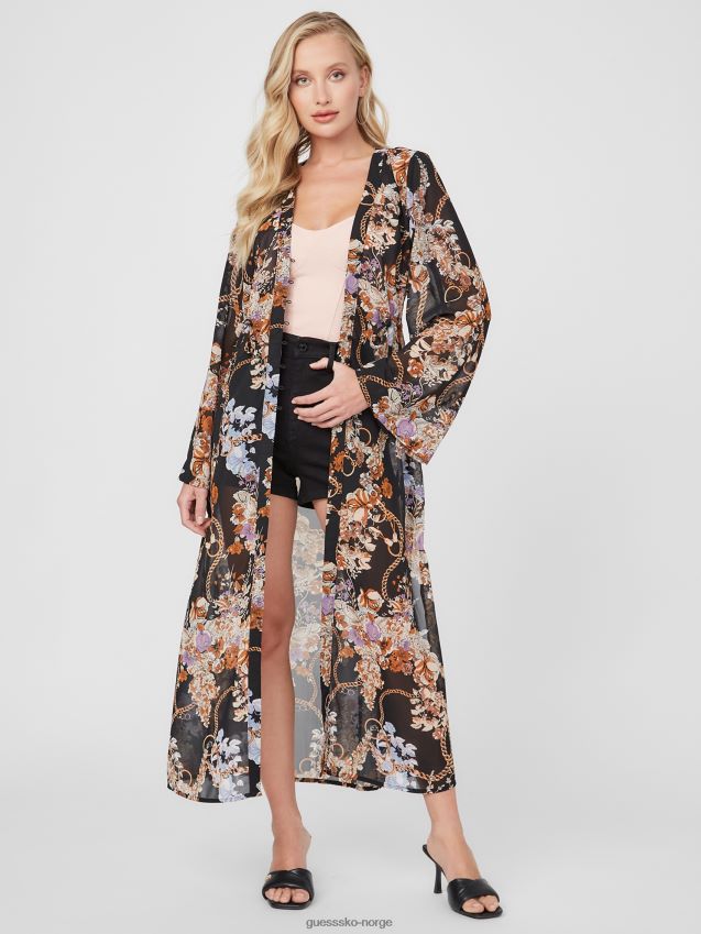 Guess kjedetrykk tauryn maxi duster kjedetrykk kvinner F0LJ807342