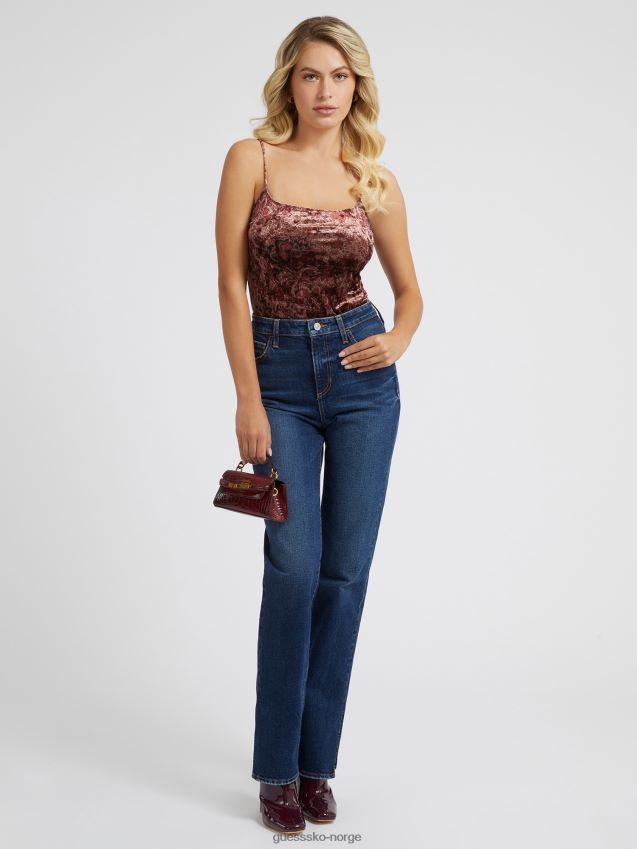 Guess kropp med lilla fløyel med blomstertrykk lilla kvinner F0LJ803064